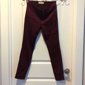 Madewell Maroon Skinny jeans